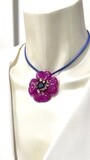 Collier Porte Bonheur trèfle à 4 feuilles Fuchsia