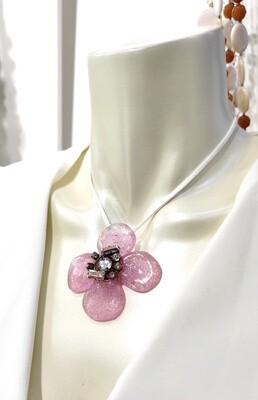 Collier Porte Bonheur Trèfle à 4 feuilles Rose