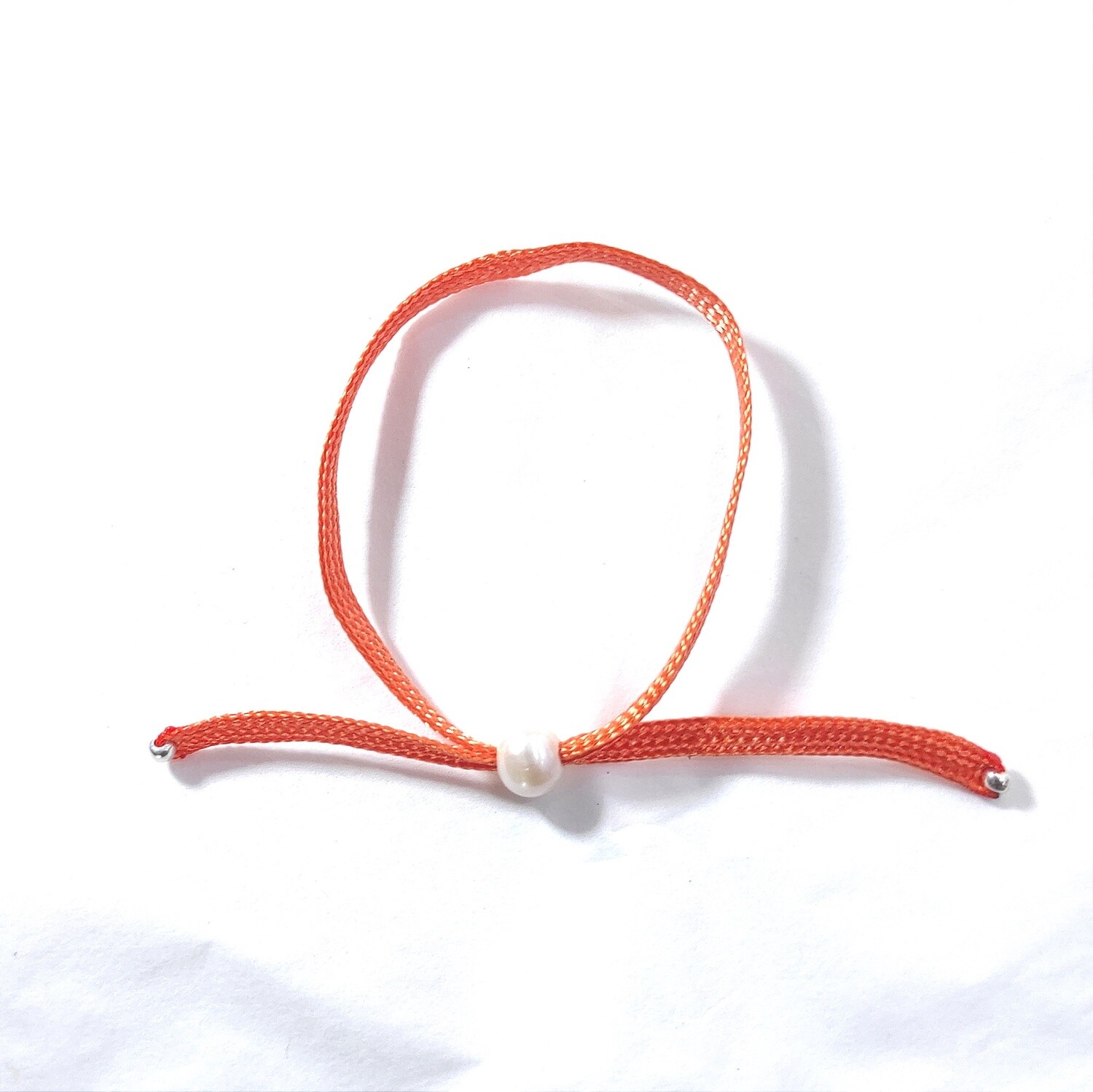 Bracelet Upcycling Orange et Perle de Culture