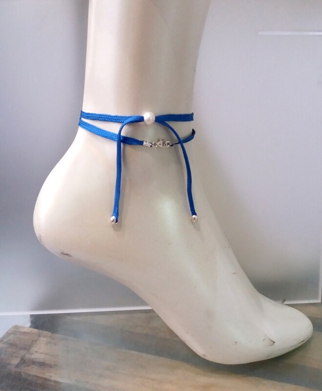 Bracelet de Cheville Modulable Bleu