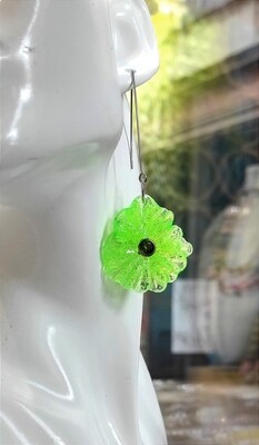 ‍Earrings Green Poppies