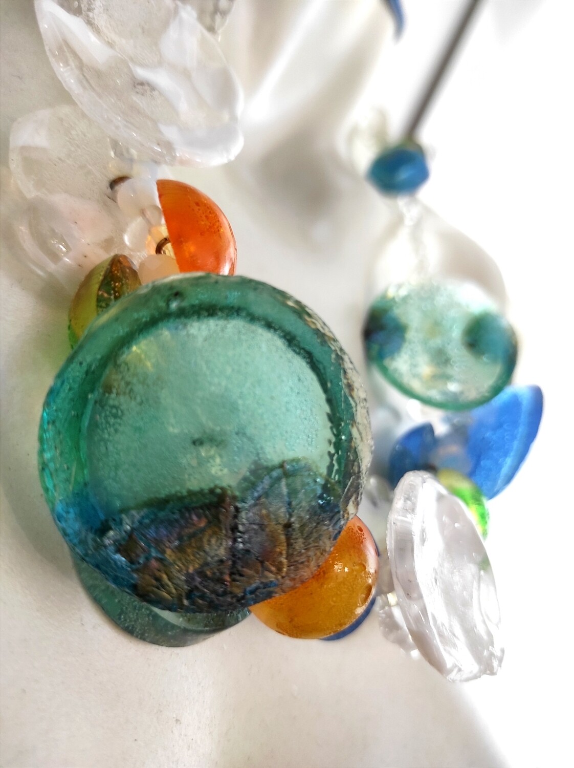 Collier cocoon bleu vert