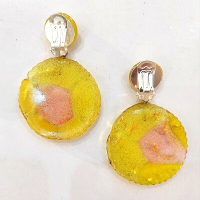 Boucles d&#39;oreilles clips jaunes Euphorie