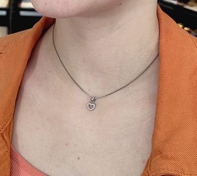 Collier cœur diamants