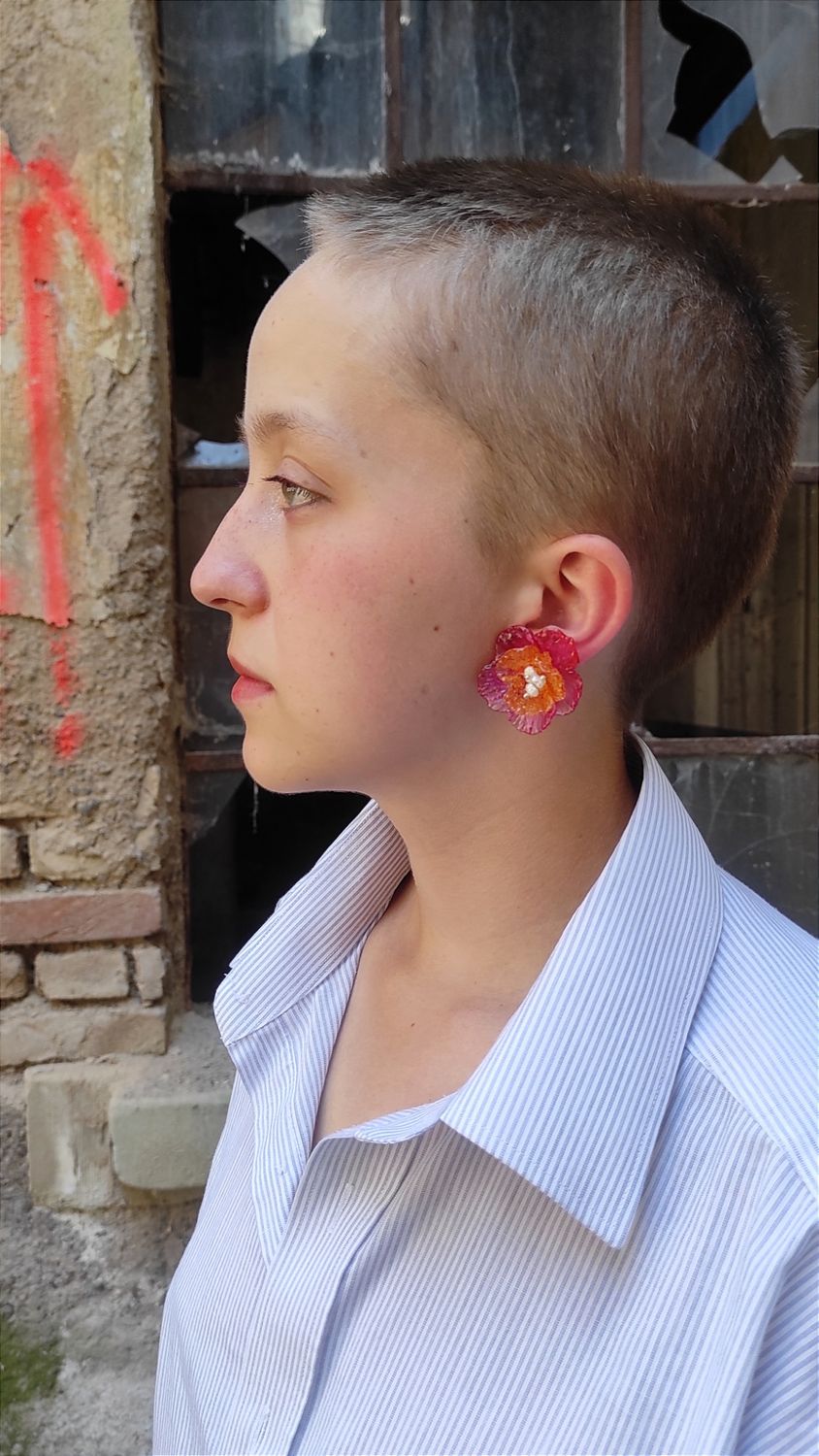 Clips, boucles d&#39;oreilles fuchsia