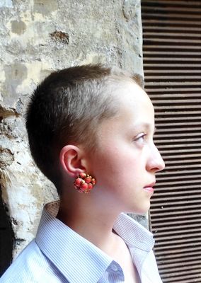 Boucles d&#39;oreilles clips orange