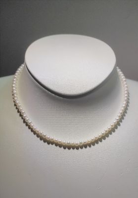 Collier, choker perles de culture blanches