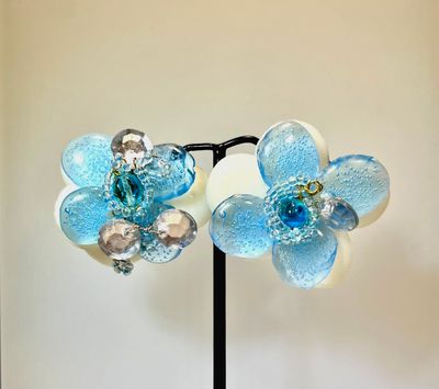 Boucles d&#39;oreilles Clips Fleur
