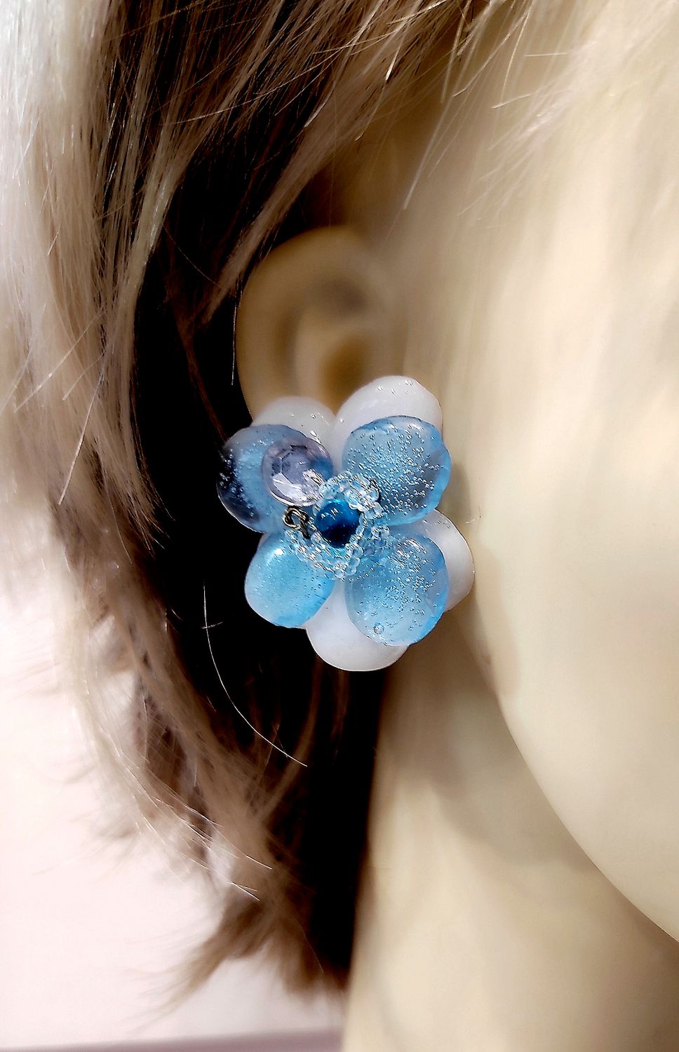Boucles d&#39;oreilles Clips Fleur