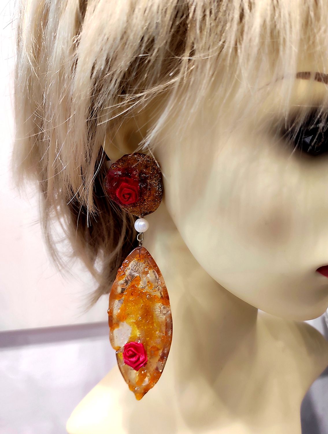 Boucles d&#39;oreilles Clips Floral