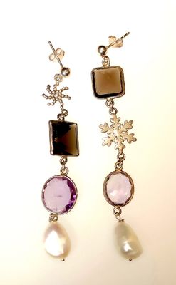 Boucle d&#39;oreilles en pierres fines