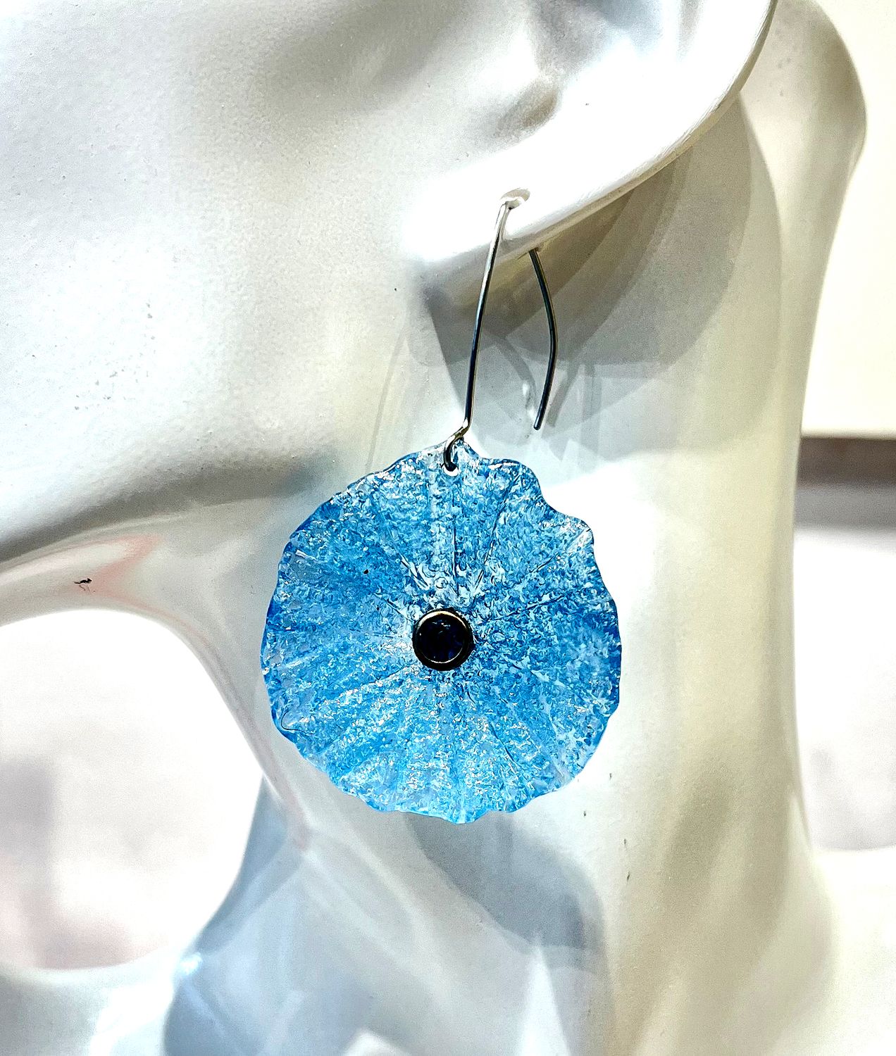Boucles d&#39;oreilles Coquelicots bleu