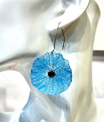 Boucles d&#39;oreilles Coquelicots bleu