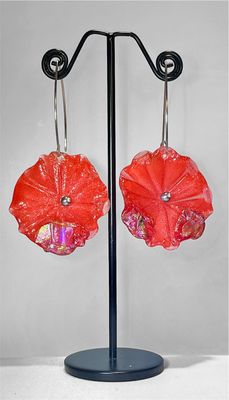 Boucles d&#39;oreilles Coquelicot rouge