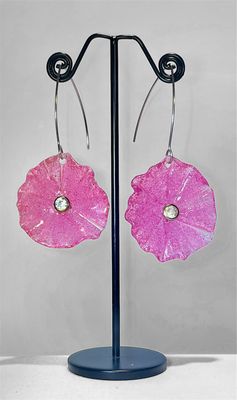 Boucles d&#39;oreilles Coquelicot fuchsia