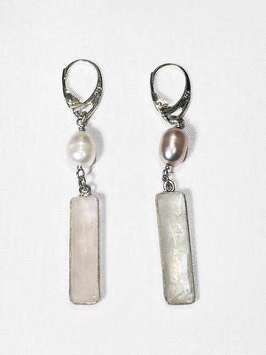 Boucles d&#39;oreilles pierres fines et perles de culture