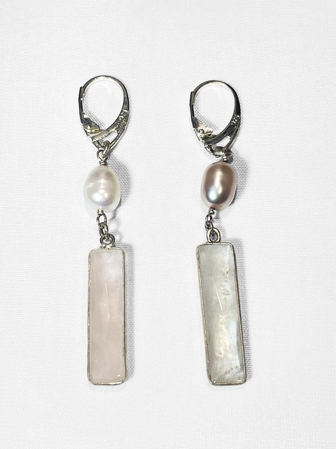 Boucles d&#39;oreilles pierres fines et perles de culture