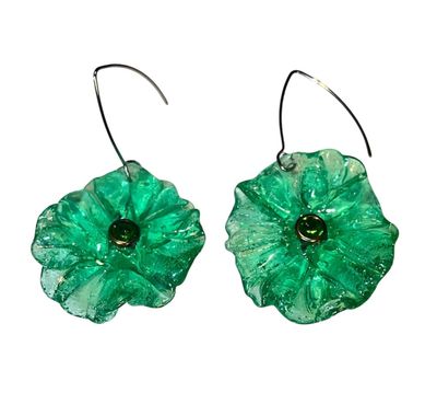 Boucles d&#39;oreilles légères Coquelicot vert