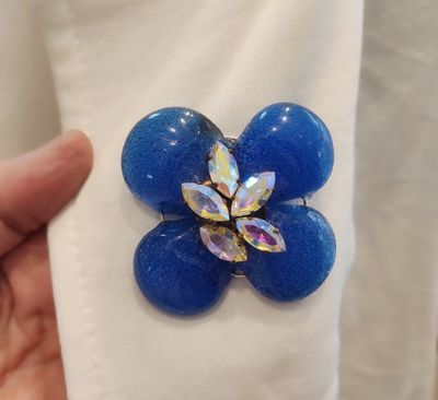 Broche Collier porte bonheur Bleu