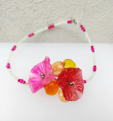Collier Fleur Choker Rose