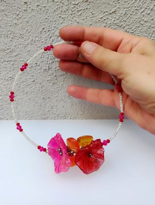 Collier Fleur Choker Rose