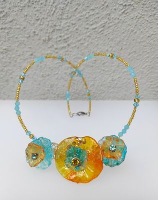 Collier Fleur Choker orange