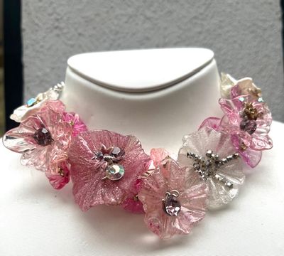 Collier Ras Du Cou Rose