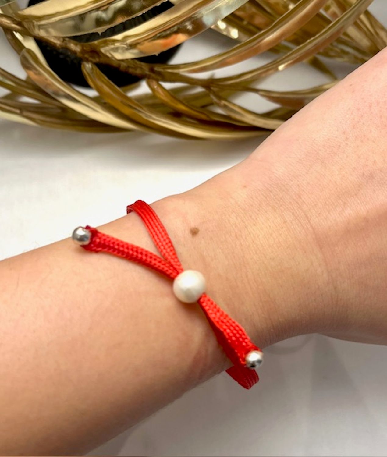 Bracelet Upcycling réglable et Perle de Culture