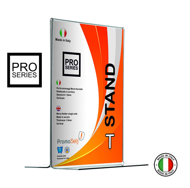 T STAND | AC | porta messaggio bi-facciale