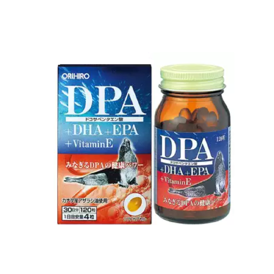 Orihiro. DPA DHA EPA Омега-3 жирные кислоты 120 капсул.