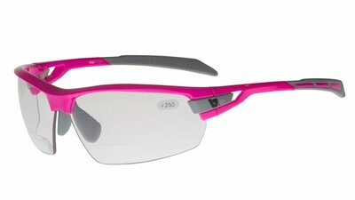BZ Optics Photochromic Bi Focal Cycling Glasses Pink +1.5