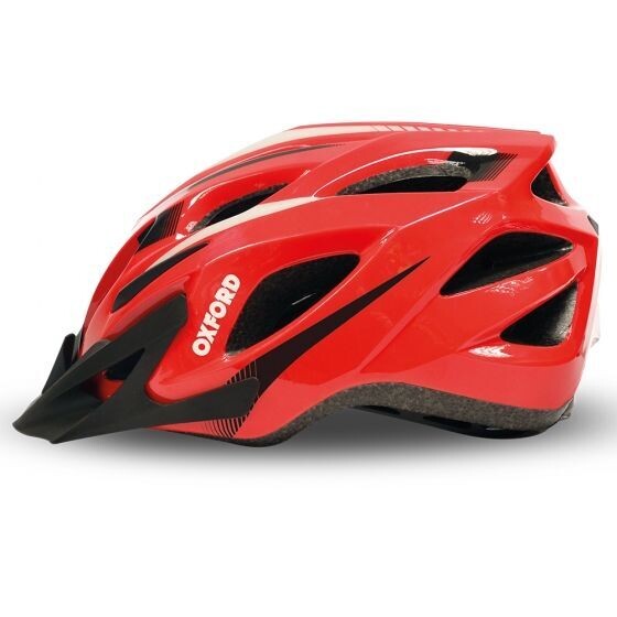 Oxford F21 Tornado Cycle Helmet, Colour: Red, Size: 53-58cm