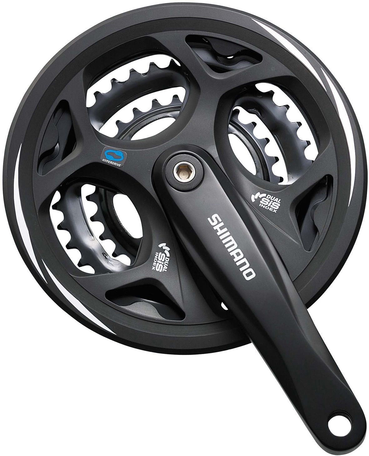 FC-M311 Altus square taper chainset, 48/38/28T, with chainguard, 175 mm
