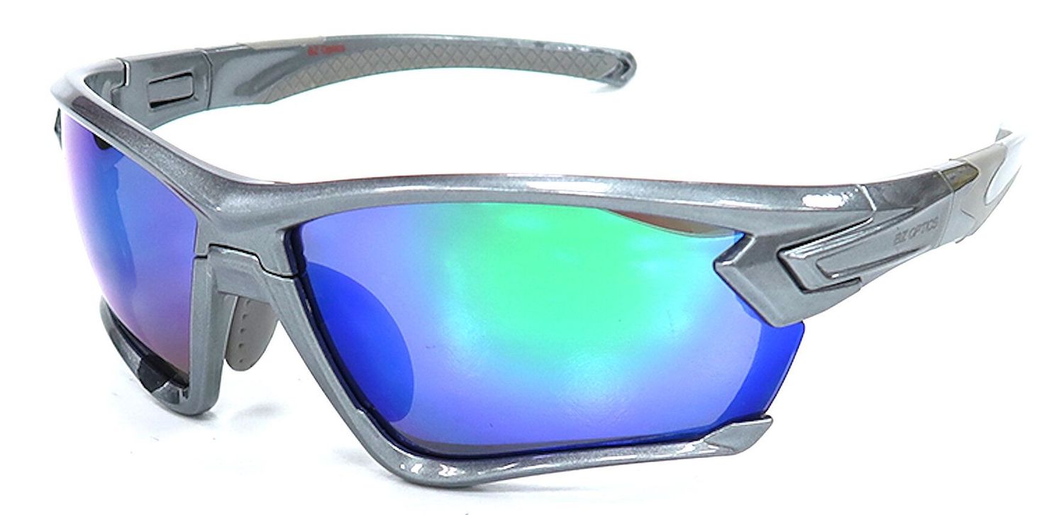 BZ Optics TOUR Graphite Green Mirror Mirrored Glasses