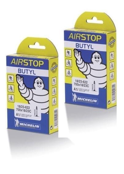 2x Michelin Airstop Inner Tube A2 700x25/32 Presta Valve