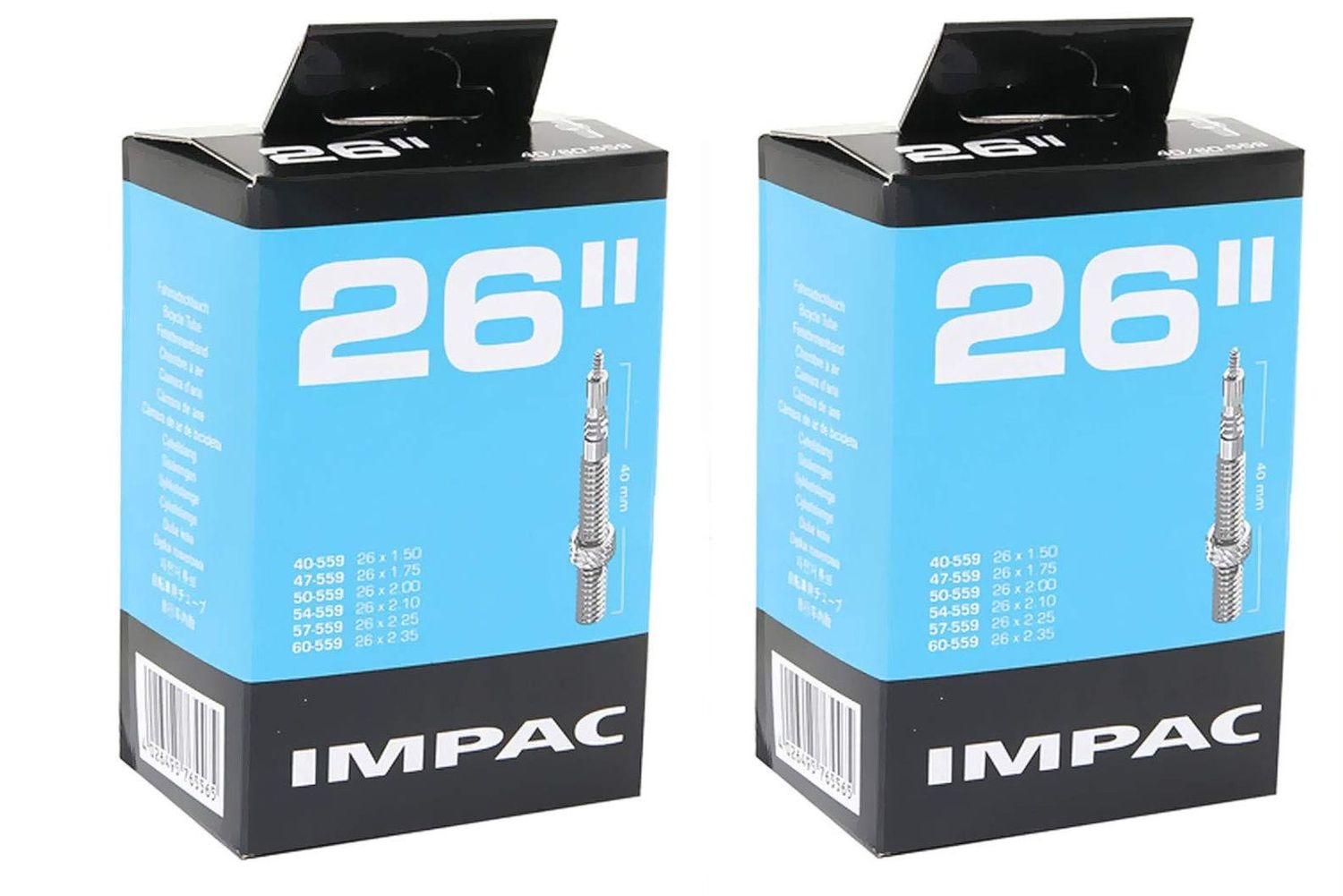 IMPAC 26" x 1.50-2.35  Inner Tubes  40mm PRESTA  twin pack