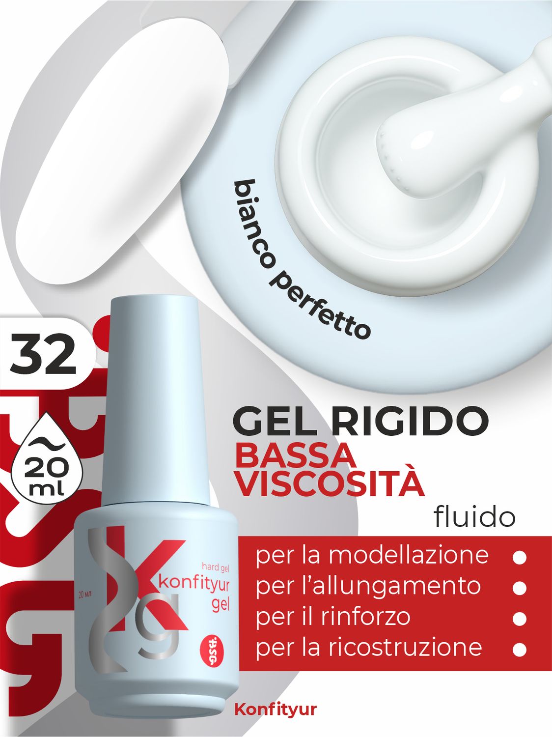 BSG Hard gel   #32 - White (dense) (20 ml)