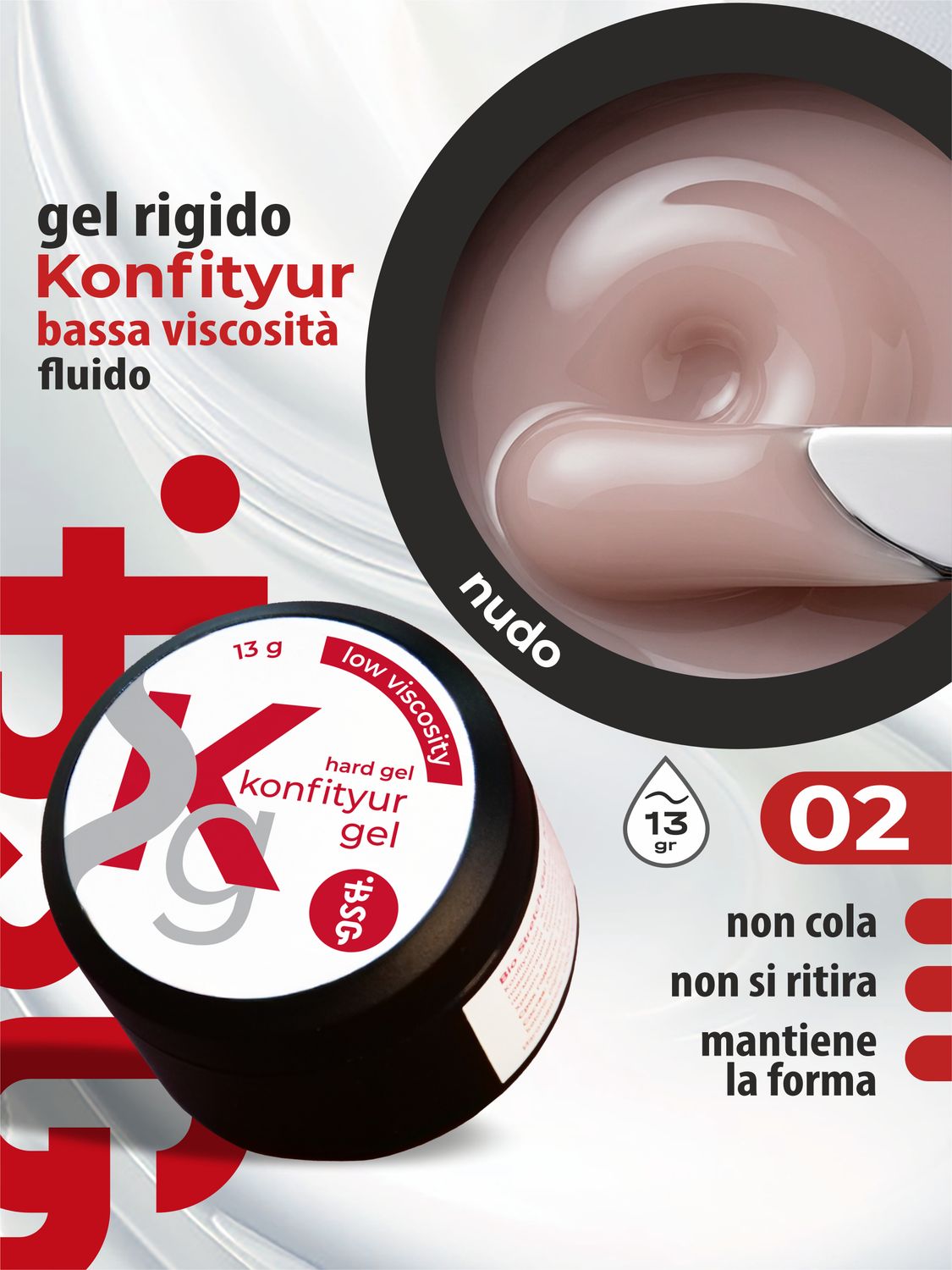 BSG Hard gel   #02  - Natural pink, translucent (13 g)