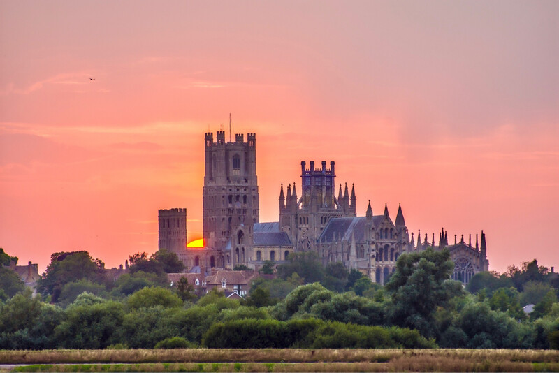 Ely Cathedral Glowing Sunset