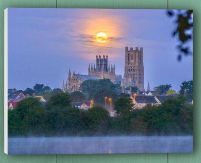 Canvas - Ely Cathedral Harvest Moon (UK Only).