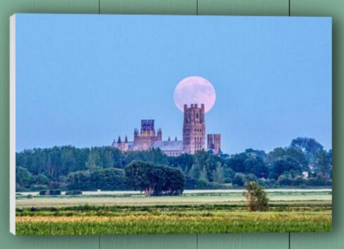 Canvas - Ely Cathedral Strawberry Moon (UK Only).