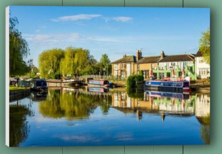 Canvas - Ely Riverside Blue Sky (UK Only).