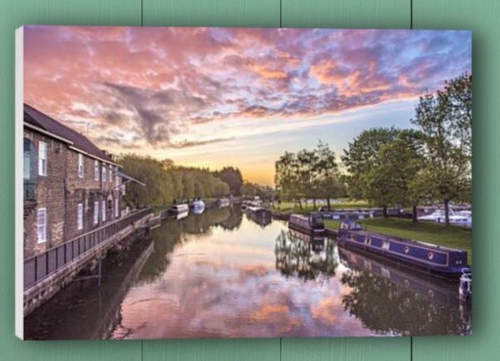 Canvas - Ely River Red Sky (UK Only).