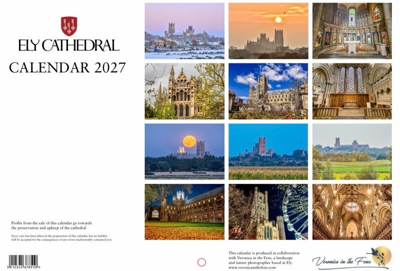 2027 Ely Cathedral Calendar A3