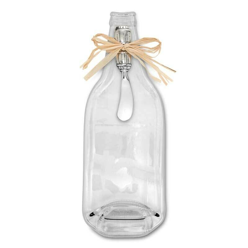 Flat Bottle Cheese Server Clear #75-001
