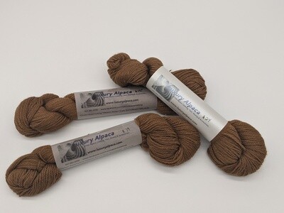 100% Alpaca Yarn Medium Brown color