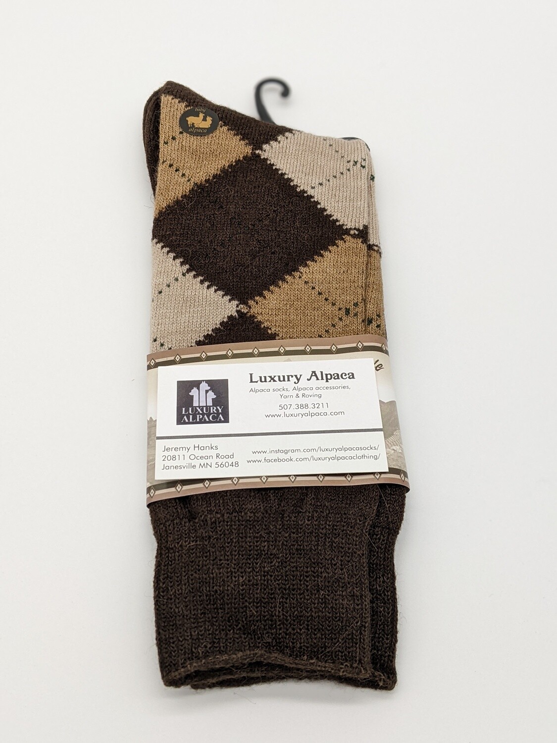 Alpaca Argyle Dress Socks