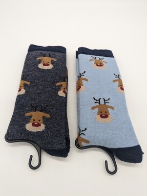 Reindeer Holiday Crew Alpaca Socks