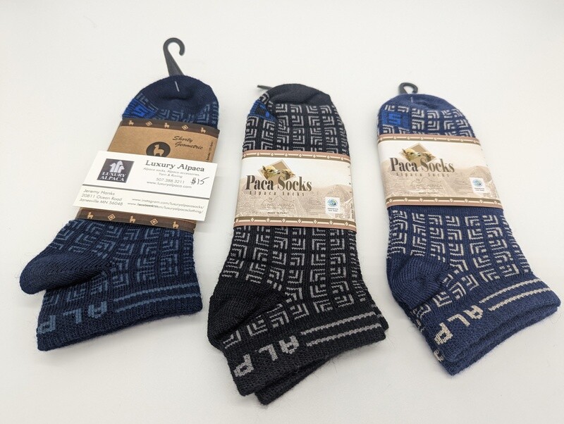 Unisex Shorty Geometric Alpaca Socks