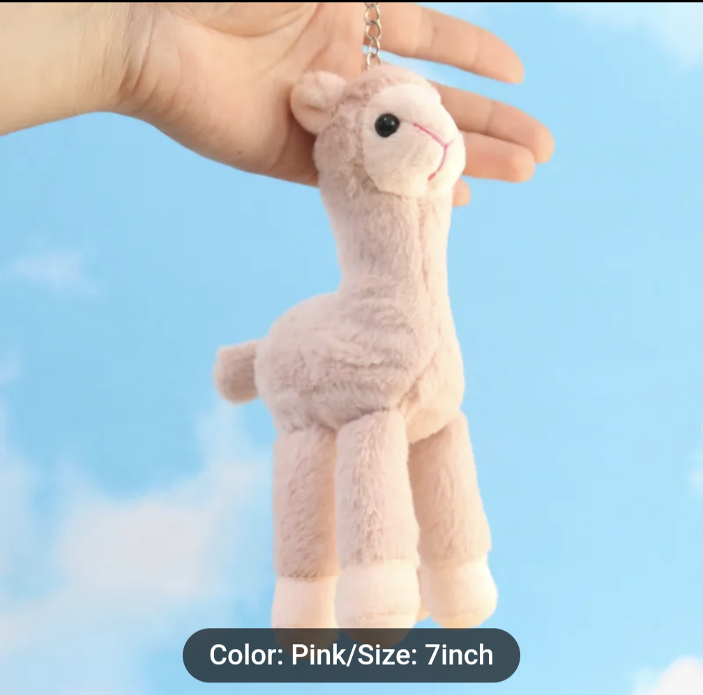 Alpaca Keychain solid color, Color: Pink